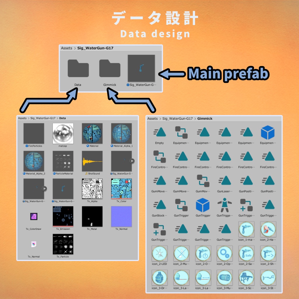 【VRChat】Nemo想定 - 撃てる水鉄砲モデル【MA使用,ギミック付き】