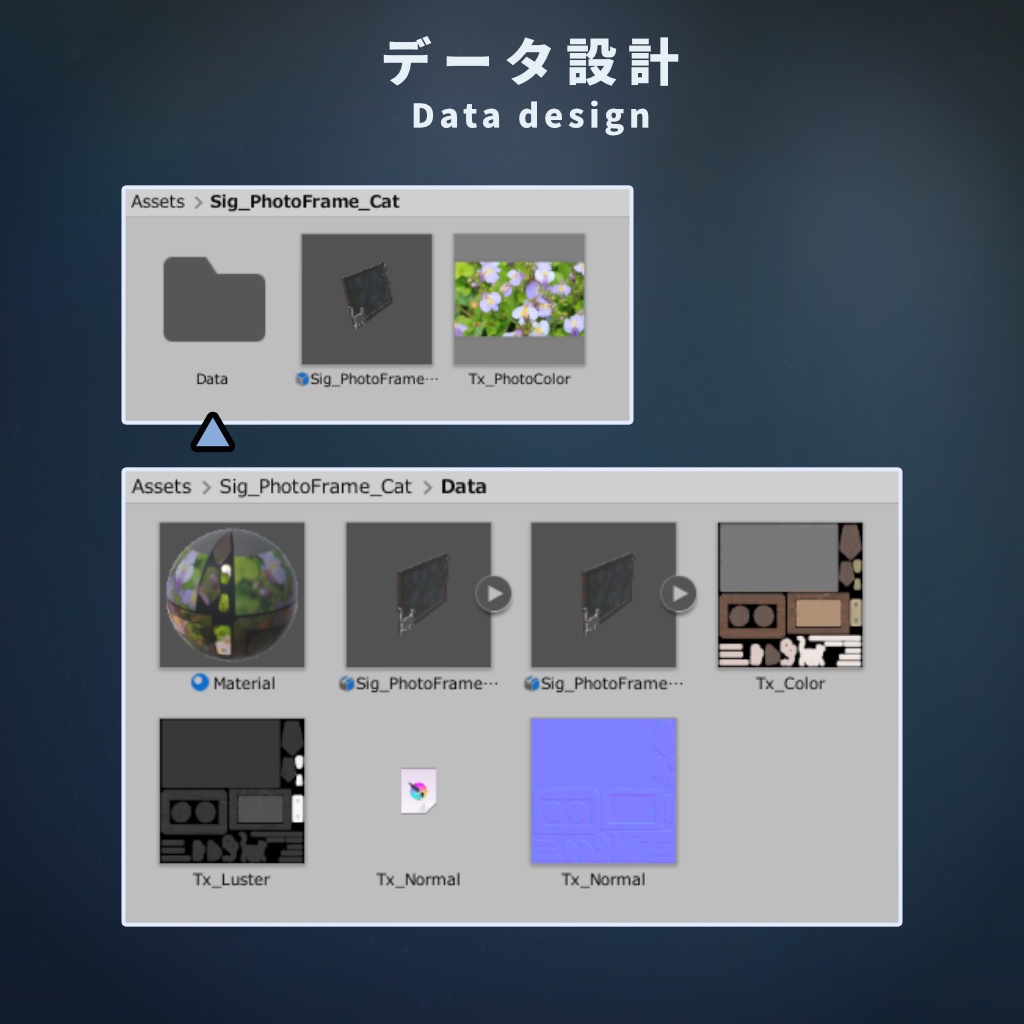 【VRChat想定】猫の木製写真立てモデル【ワールドオブジェクト】
