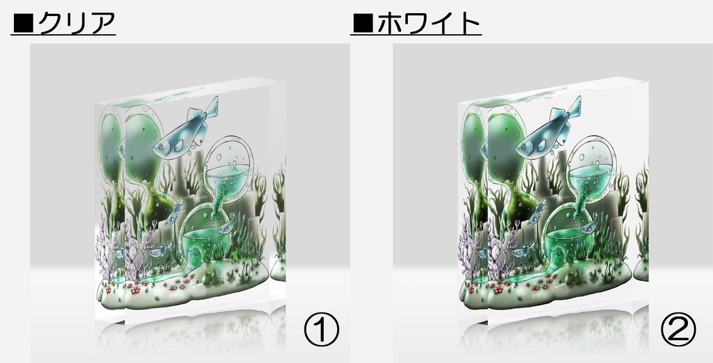 【アクリルブロック】めだか砂時計