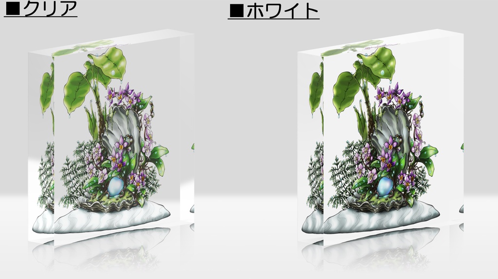 【アクリルブロック】胡蝶蘭と真珠