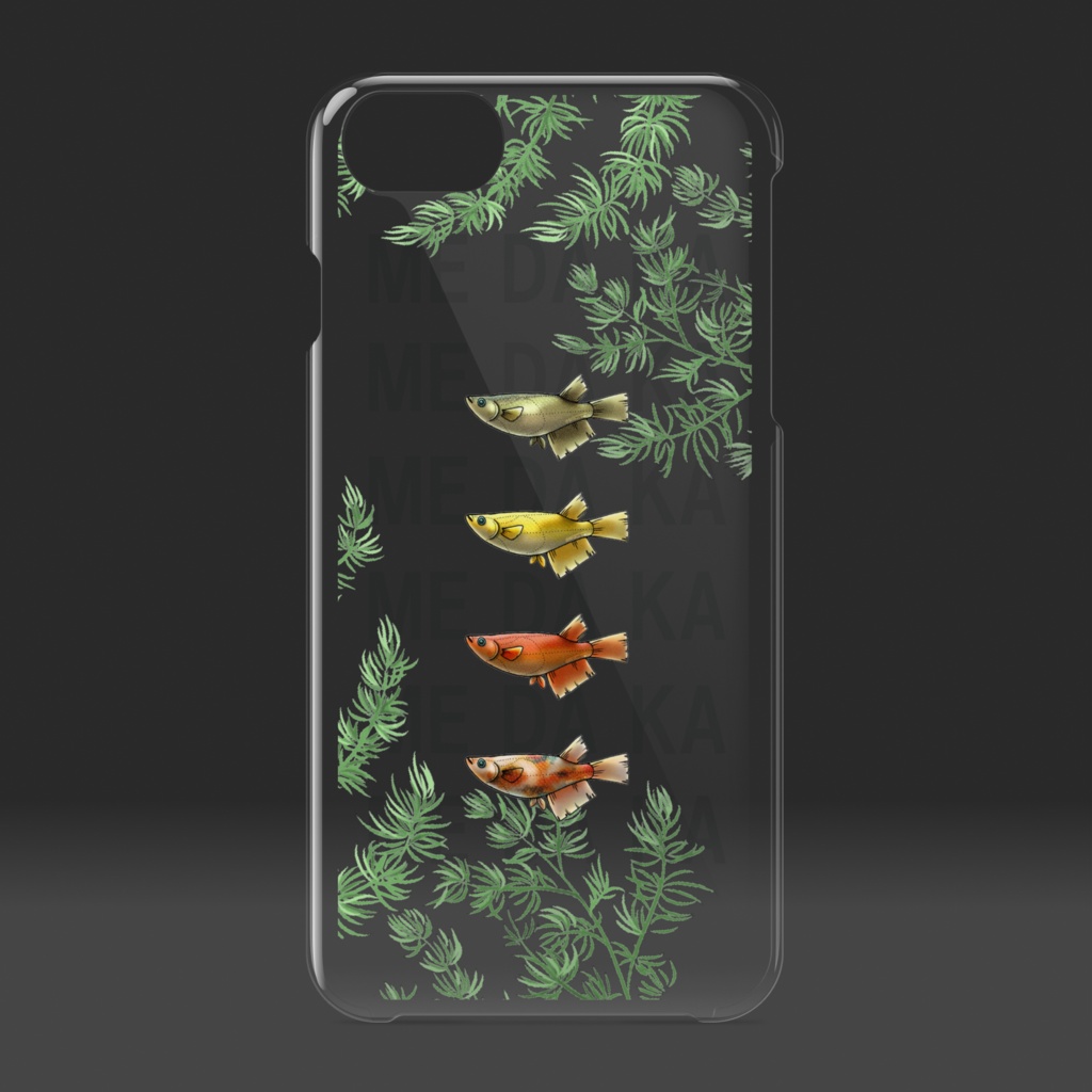 【iPhoneケース透明】ME DA KA - 赤