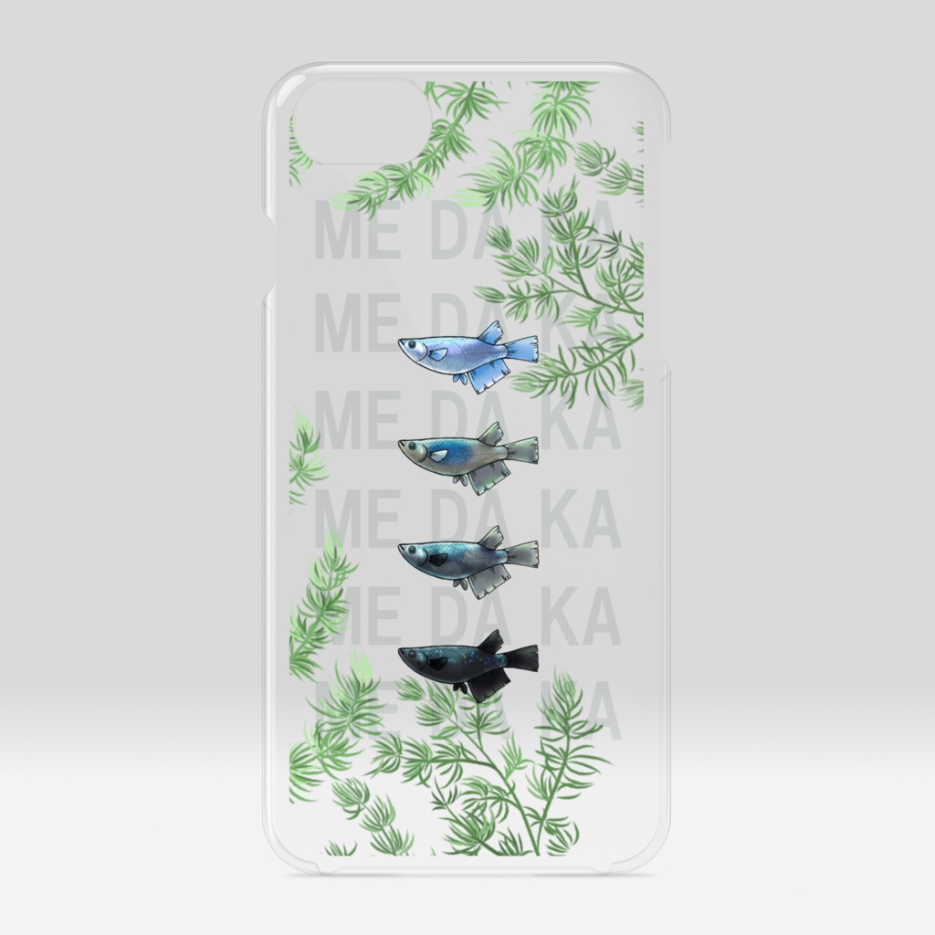 【iPhoneケース透明】ME DA KA - 青