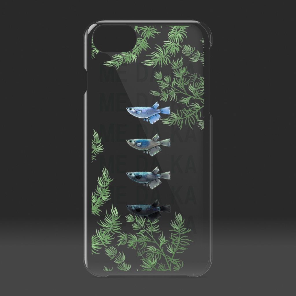 【iPhoneケース透明】ME DA KA - 青