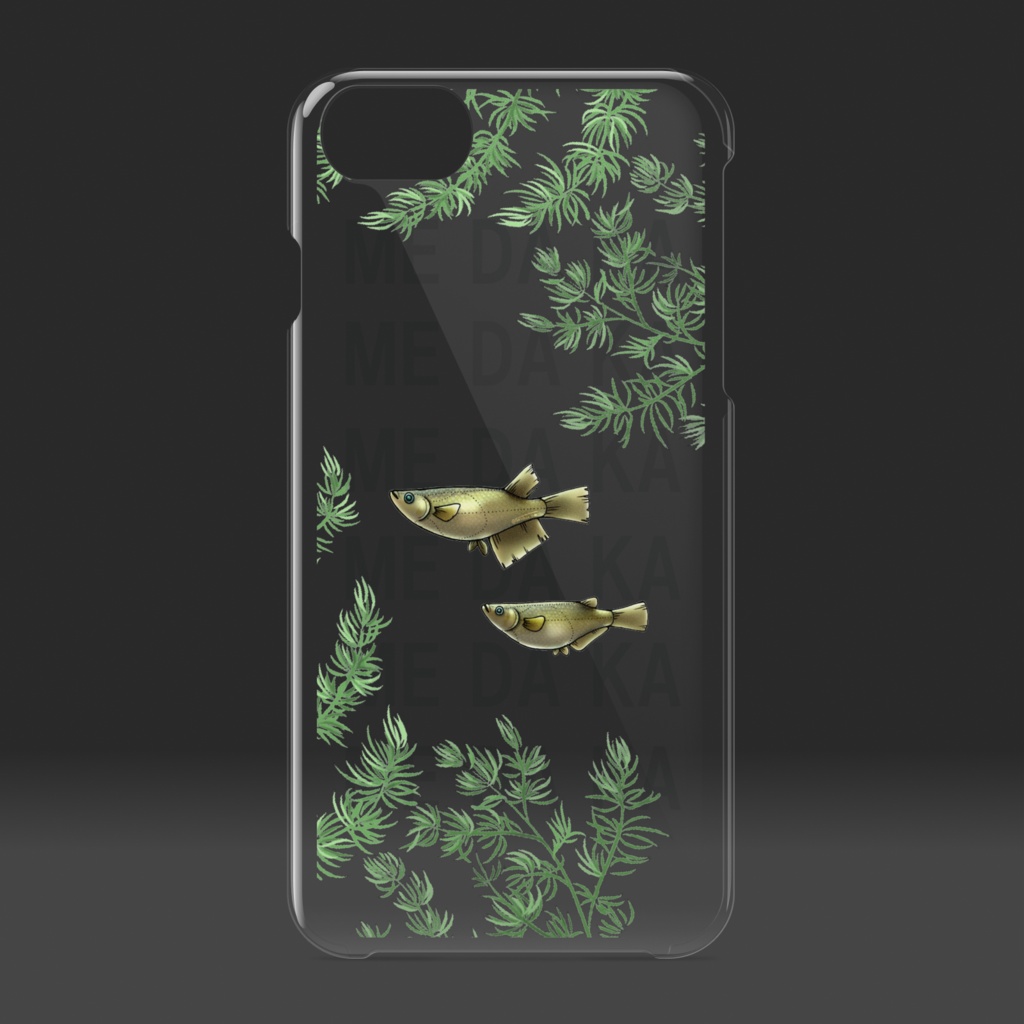 【iPhoneケース透明】ME DA KA - クロメダカ