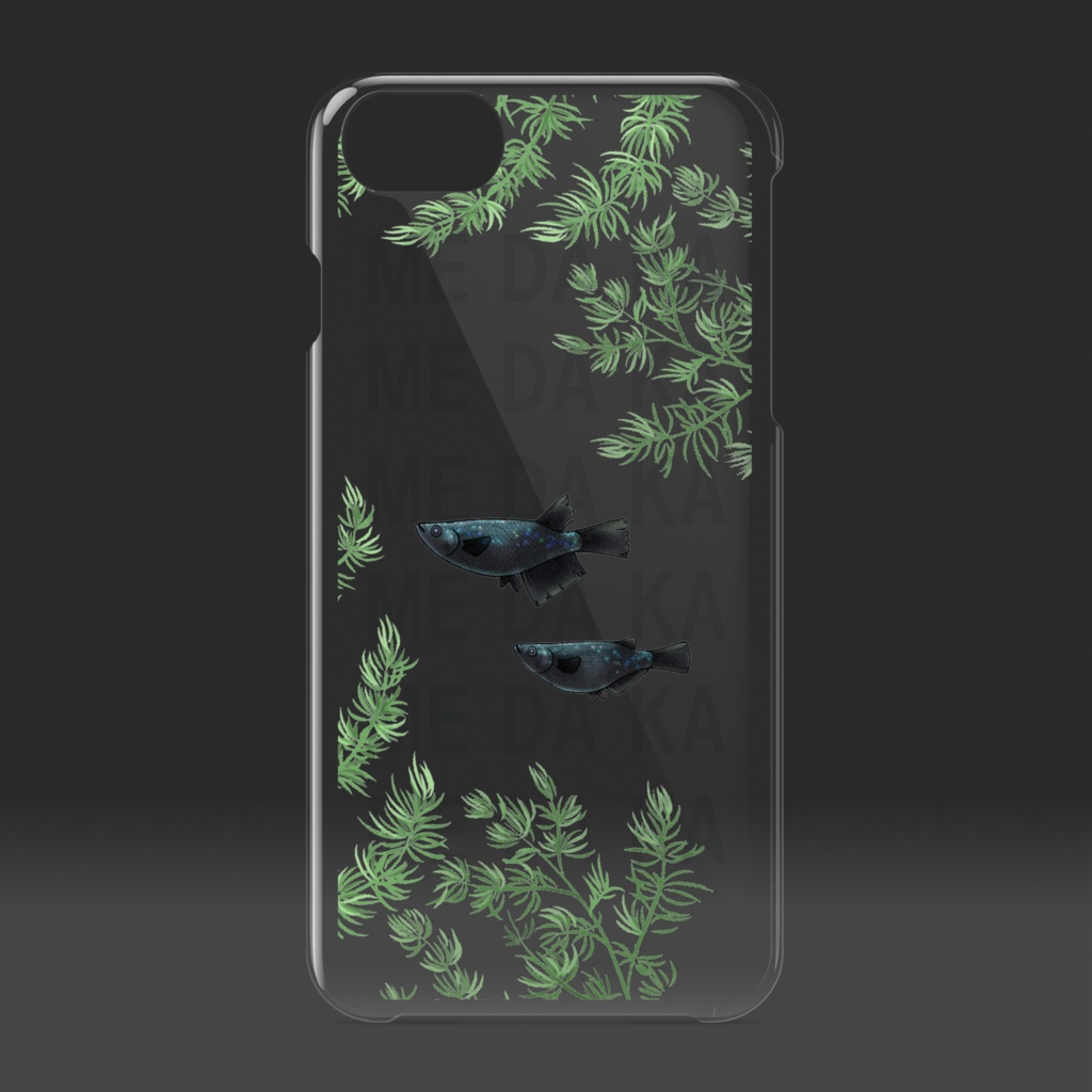 【iPhoneケース透明】ME DA KA - ブラックダイヤ