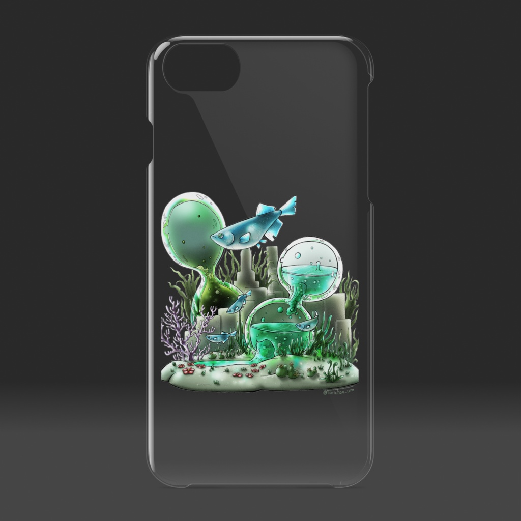 【iPhoneケース透明】めだか砂時計