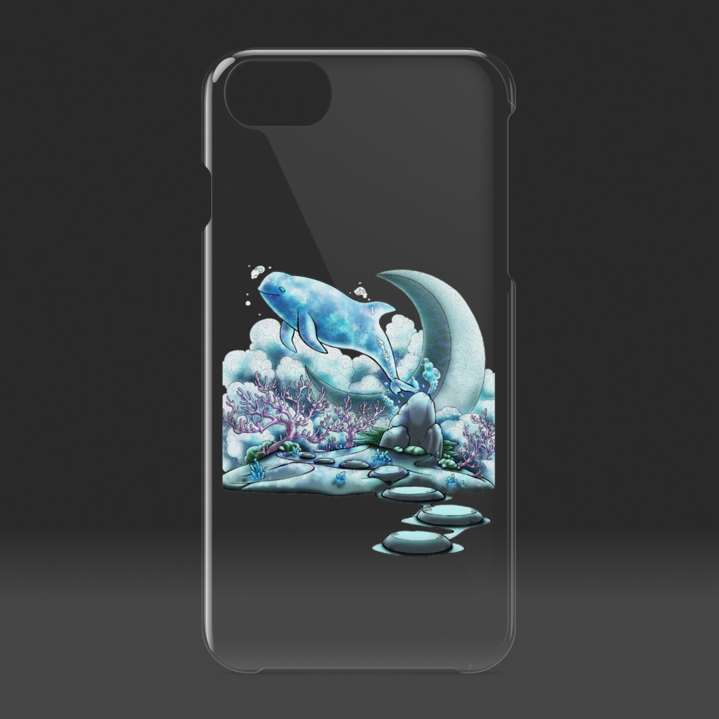 【iPhoneケース透明】くじら庭園