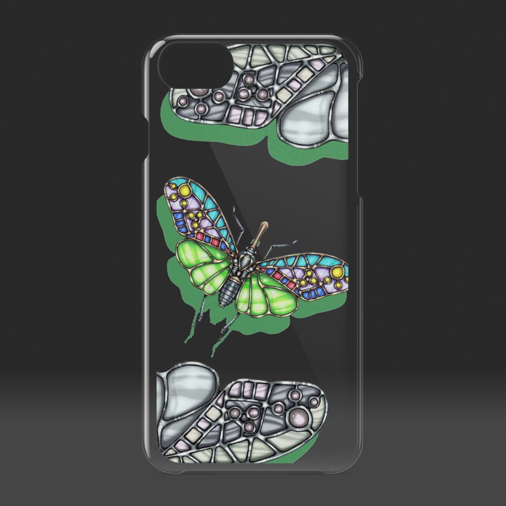 【iPhoneケース透明】ステンドグラス - 緑