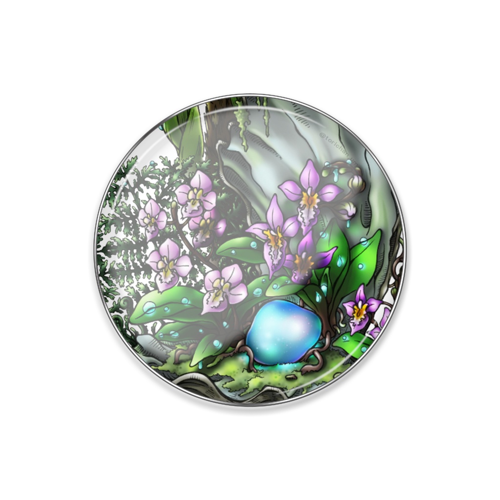 【ピンバッジ】胡蝶蘭と真珠