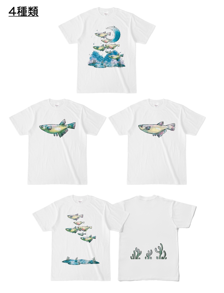 【白Tシャツ】めだか砂漠