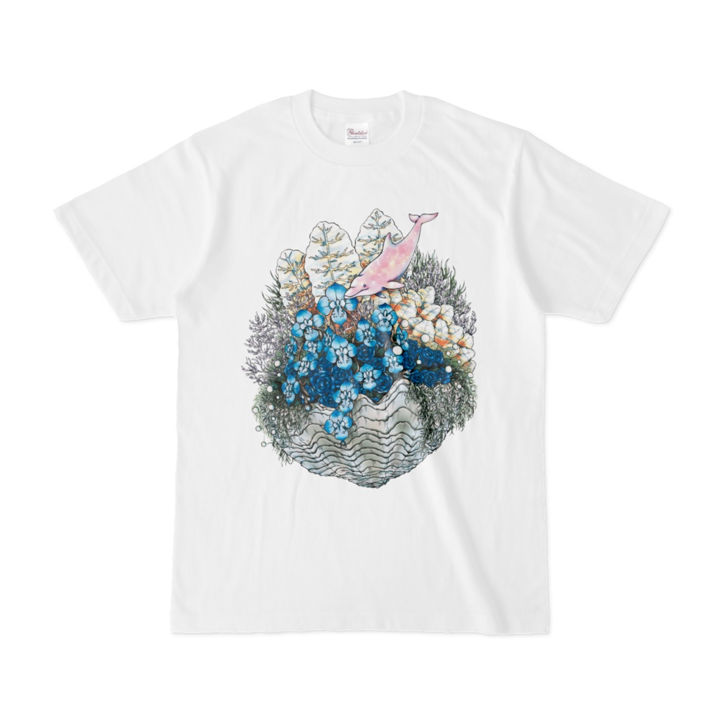 【白Tシャツ】胡蝶蘭とイルカ