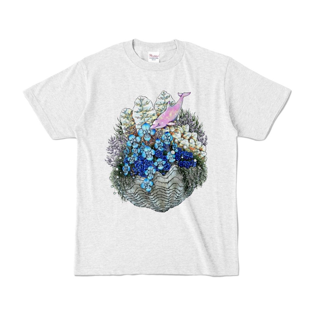 【カラーTシャツ】胡蝶蘭とイルカ