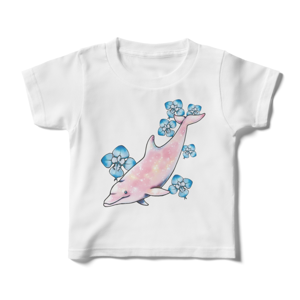 【Tシャツ/キッズ】胡蝶蘭とイルカ