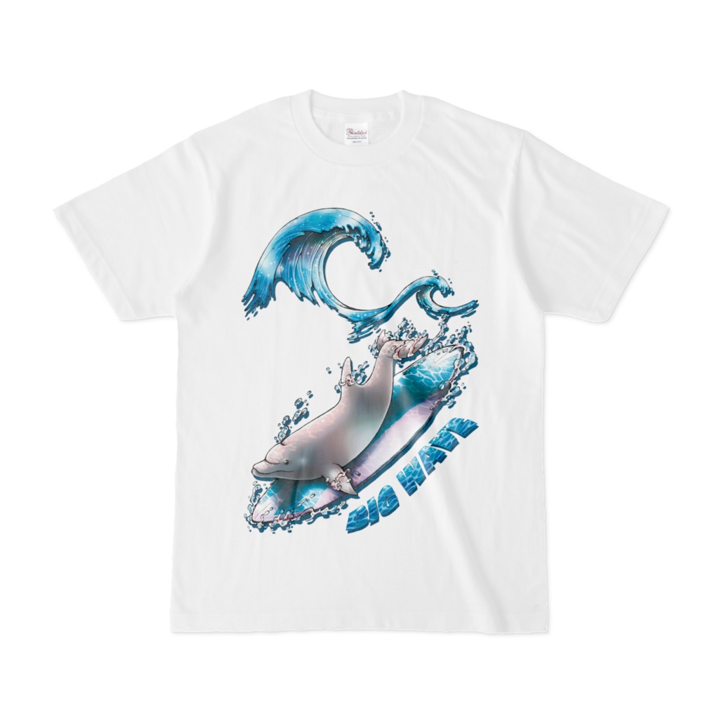 【白Tシャツ】イルカ(ピンク)／片面・両面