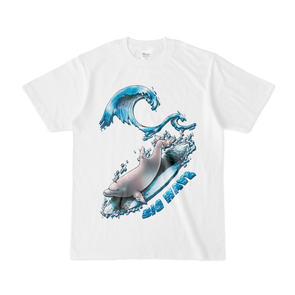 【白Tシャツ】イルカ(黒)／片面・両面