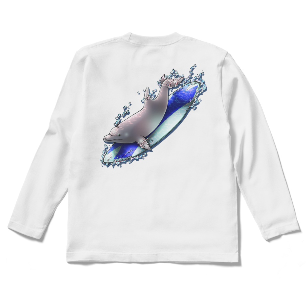 【長袖Tシャツ:白】イルカ(4種類)/両面