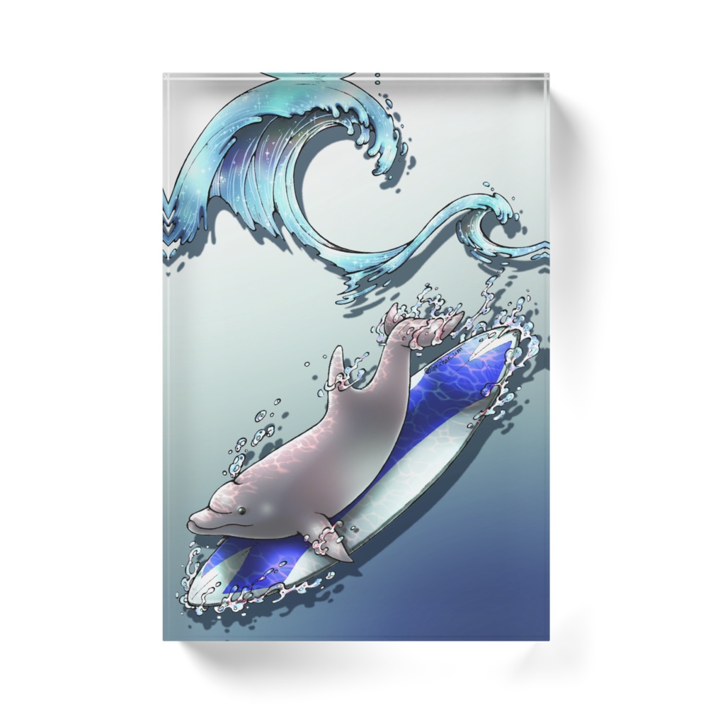 【アクリルブロック】イルカ(青)