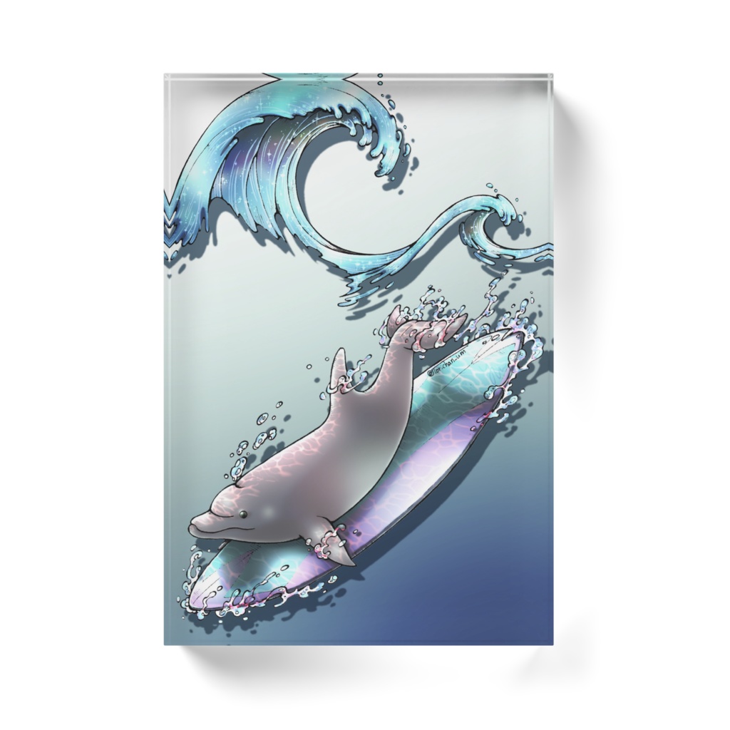 【アクリルブロック】イルカ(ピンク)