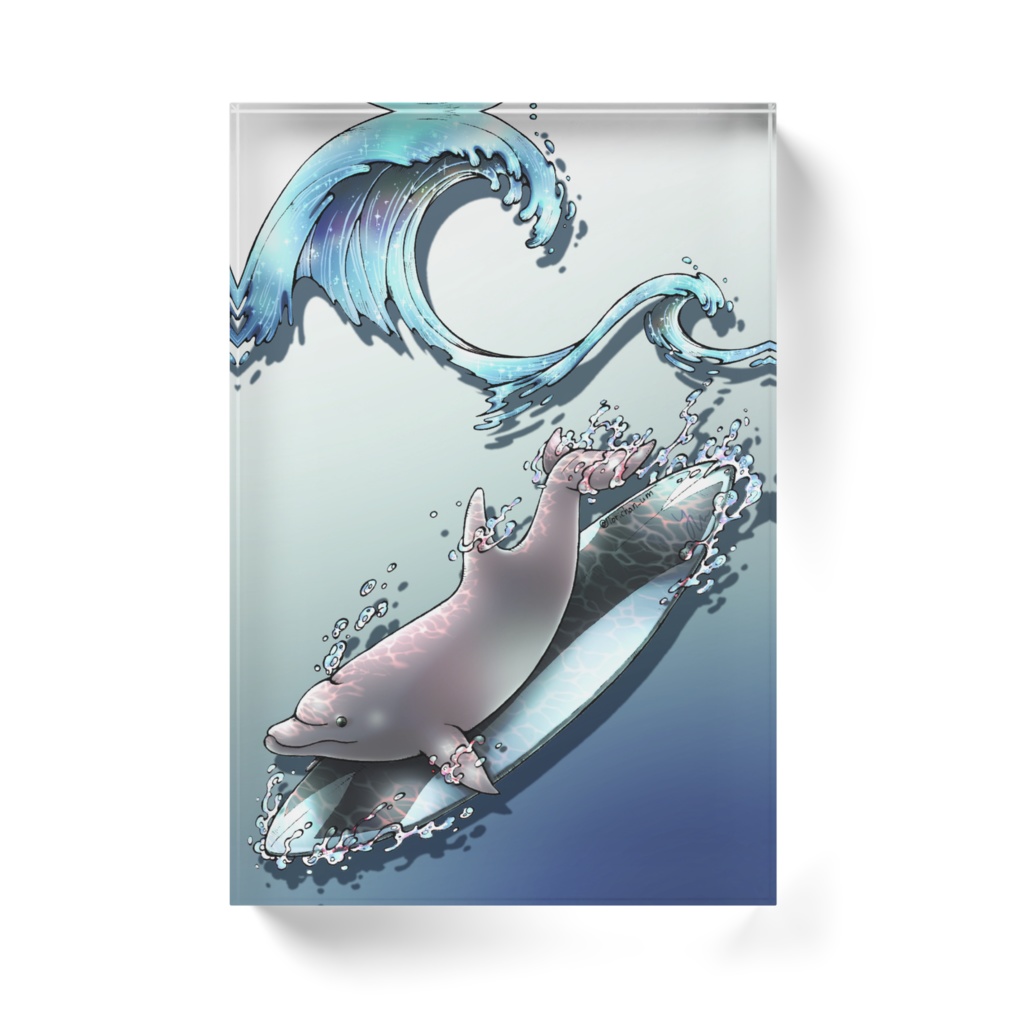 【アクリルブロック】イルカ(黒)