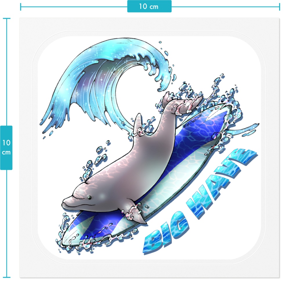 【ステッカー:透明】イルカ(4色×2サイズ)