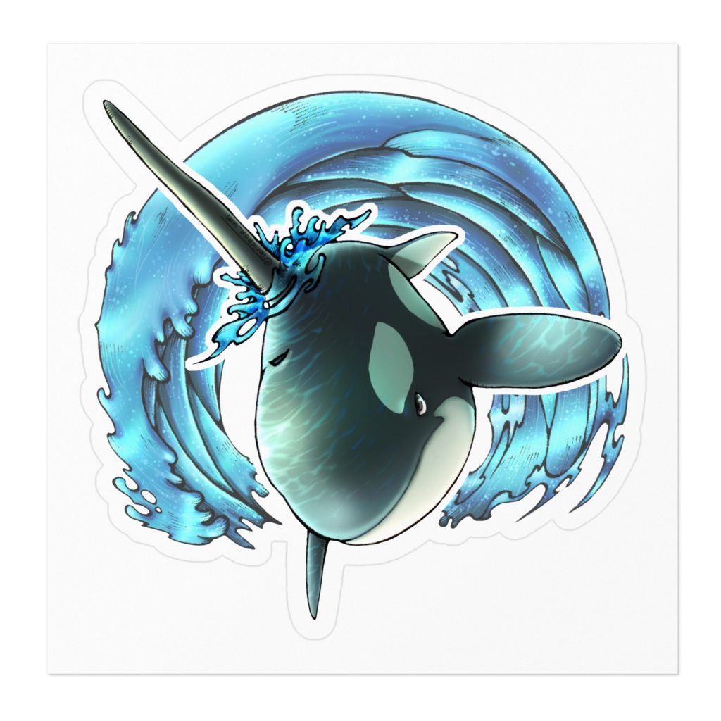【ステッカー】シャチ(黒・白)