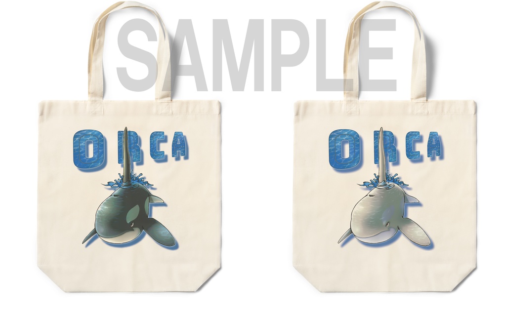 【エコバッグ】シャチ(黒・白)