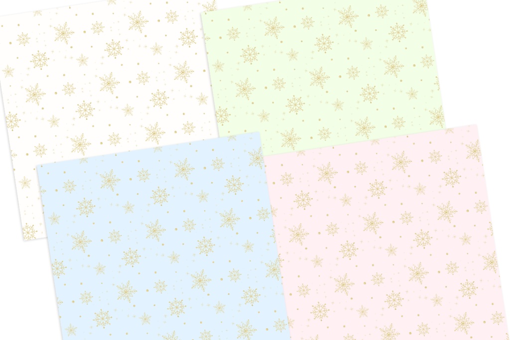 冬の雪の結晶シームレスパターン ゴールド 背景画像