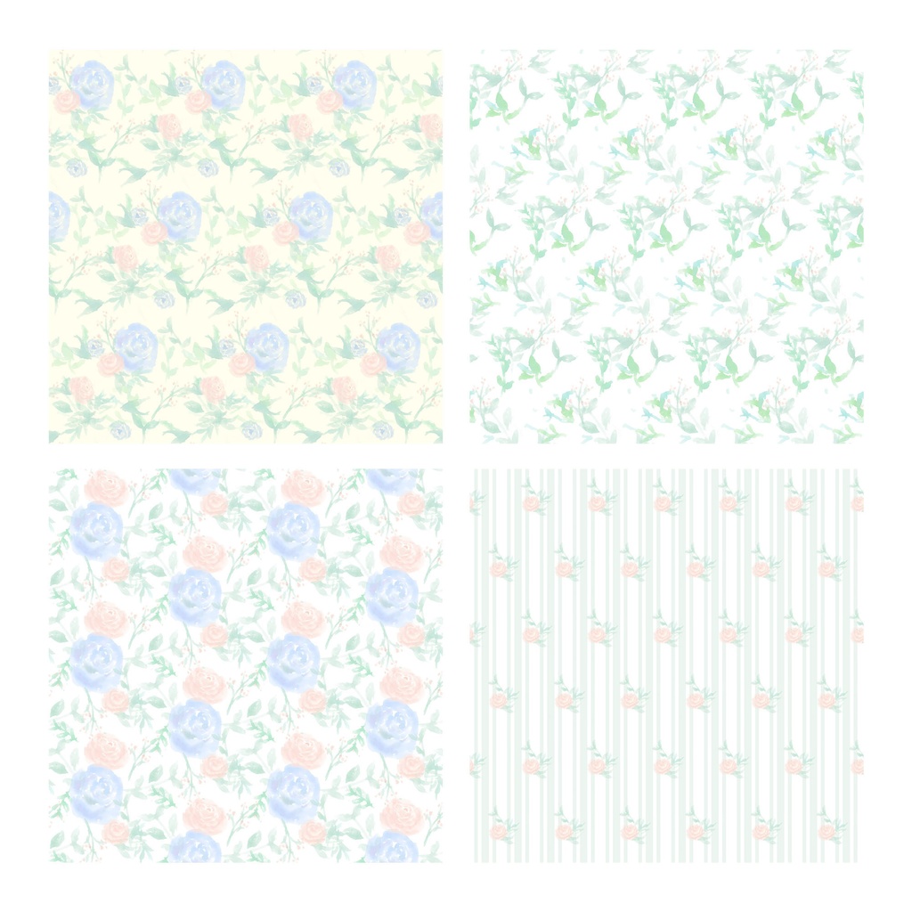 水彩花柄の背景画像素材