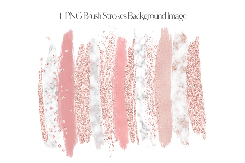 ローズゴールド&マーブル ブラシペイントテクスチャ キラキラ素材
