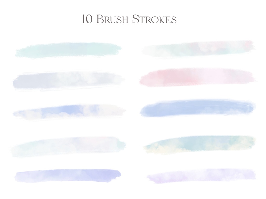 キラキラ雲と青空のブラシテクスチャ素材