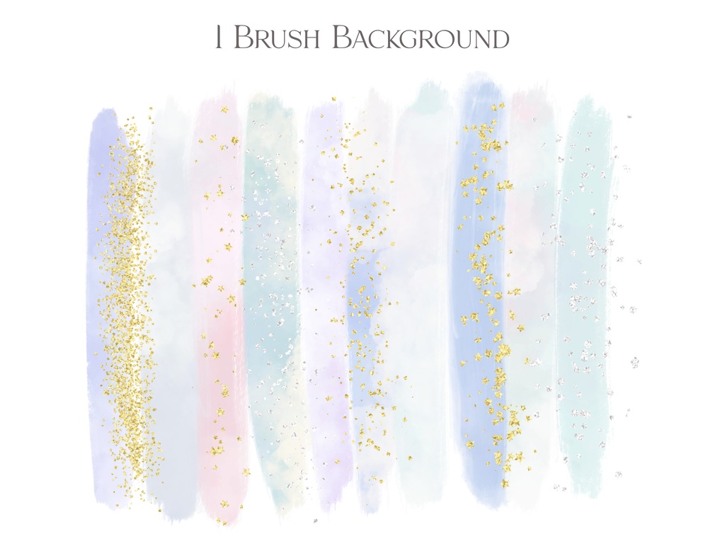 キラキラ雲と青空のブラシテクスチャ素材