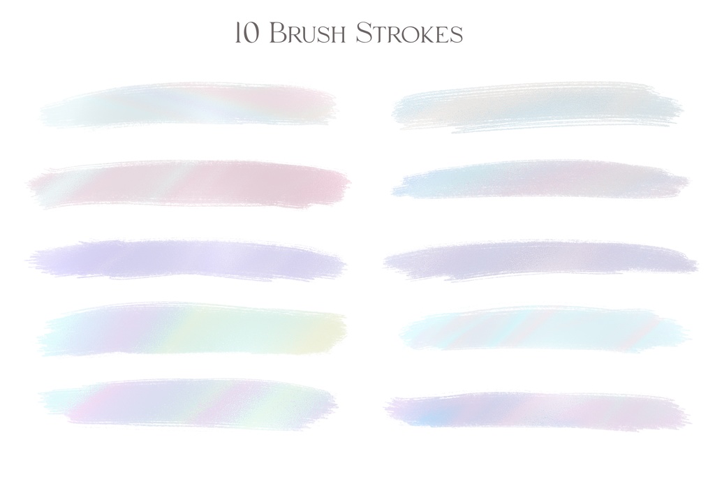 ユニコーンホログラムブラシストローク素材セット