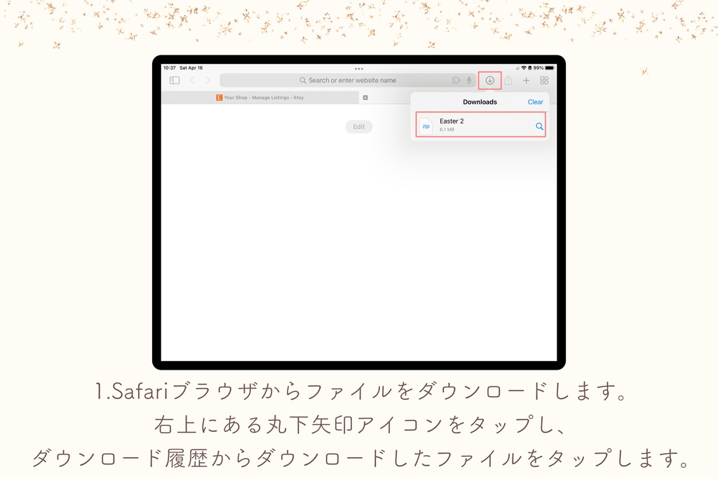 春色パステルうさぎイースターGoodNotes5ステッカー100枚セット