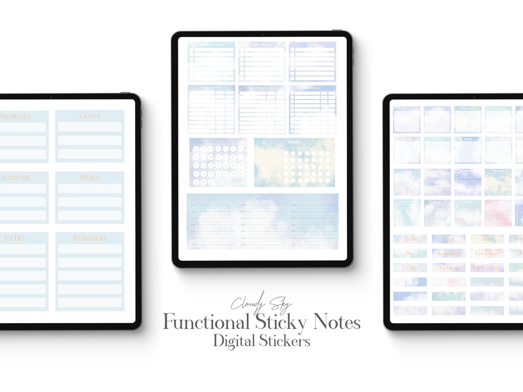 パステル青空GoodNotesステッカー200枚セット