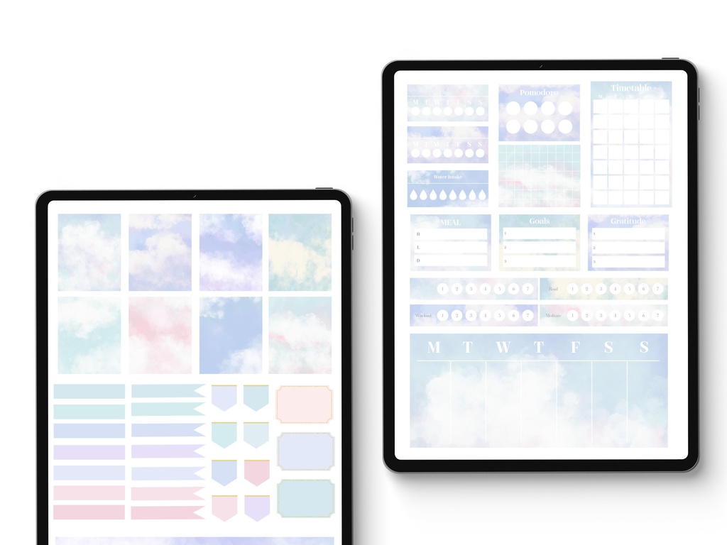 パステル青空GoodNotesステッカー200枚セット