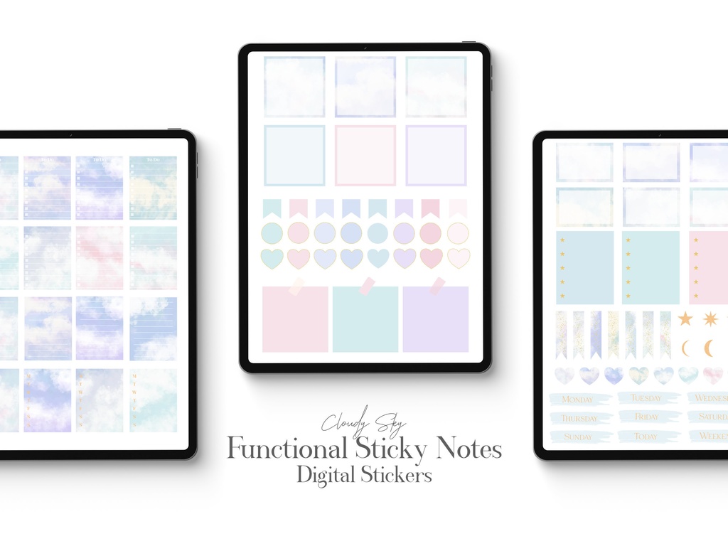 パステル青空GoodNotesステッカー200枚セット