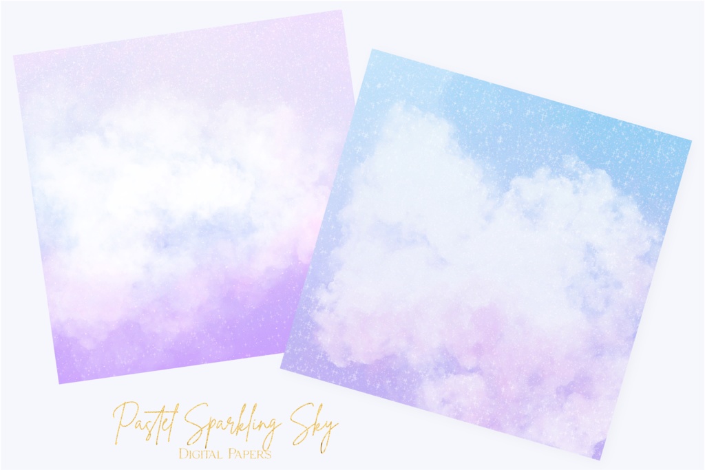 キラキラパステル空ペイント背景素材
