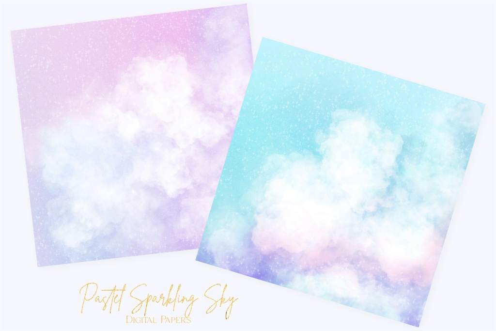 キラキラパステル空ペイント背景素材