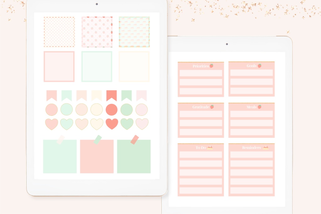 GoodNotesストロベリーチーズケーキ100枚プランナーステッカーセット