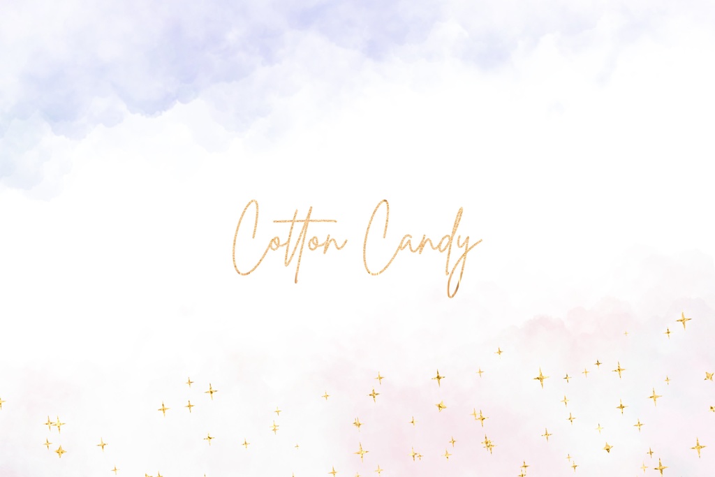 ふわふわ雲とキラキラグリッターのラインボーダー水彩背景素材