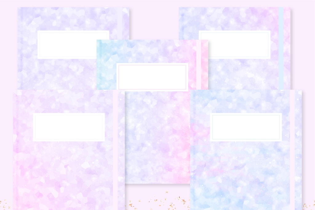 GoodNotes表紙テンプレート|パステルクリスタルGoodNotseテンプレート
