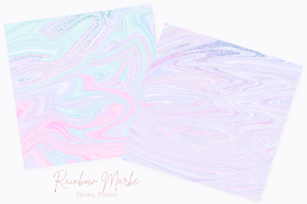 カラフル虹色マーブル模様背景素材|キラキラグリッターマーブル模様