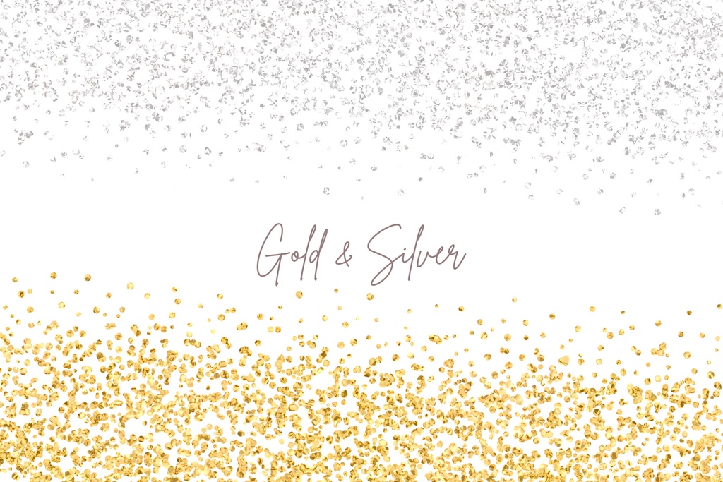 キラキラグリッターライン素材|ゴールド紙吹雪グリッターフレーム素材