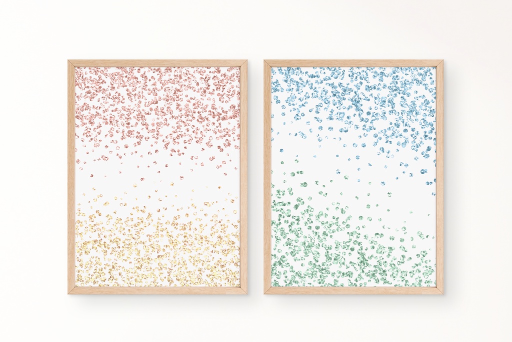 キラキラグリッターライン素材|ゴールド紙吹雪グリッターフレーム素材