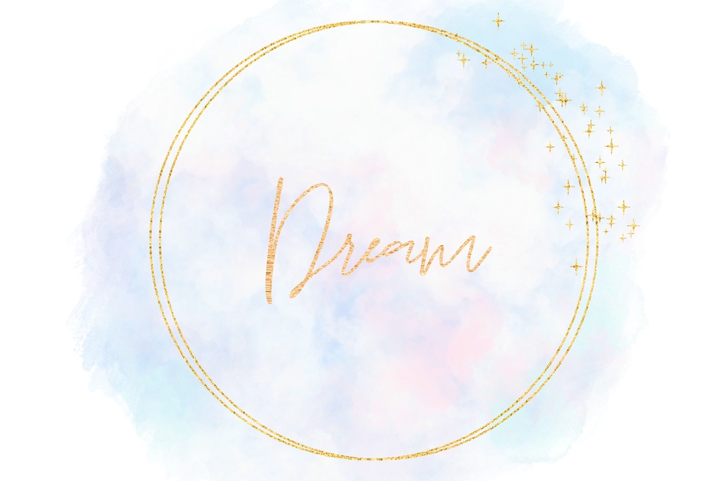 ふわふわ雲の水彩背景フレームセット