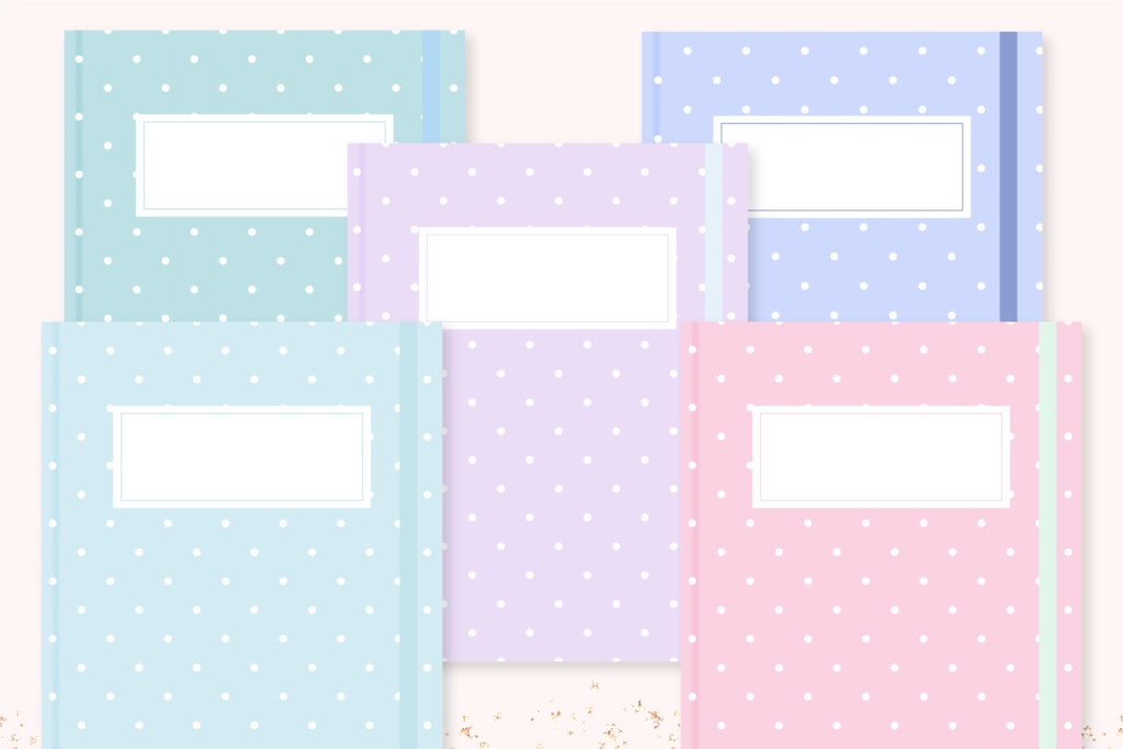 可愛い水玉模様のGoodNotes5表紙テンプレート