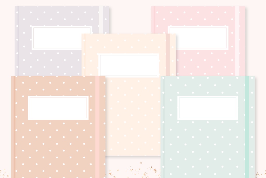 可愛い水玉模様のGoodNotes5表紙テンプレート