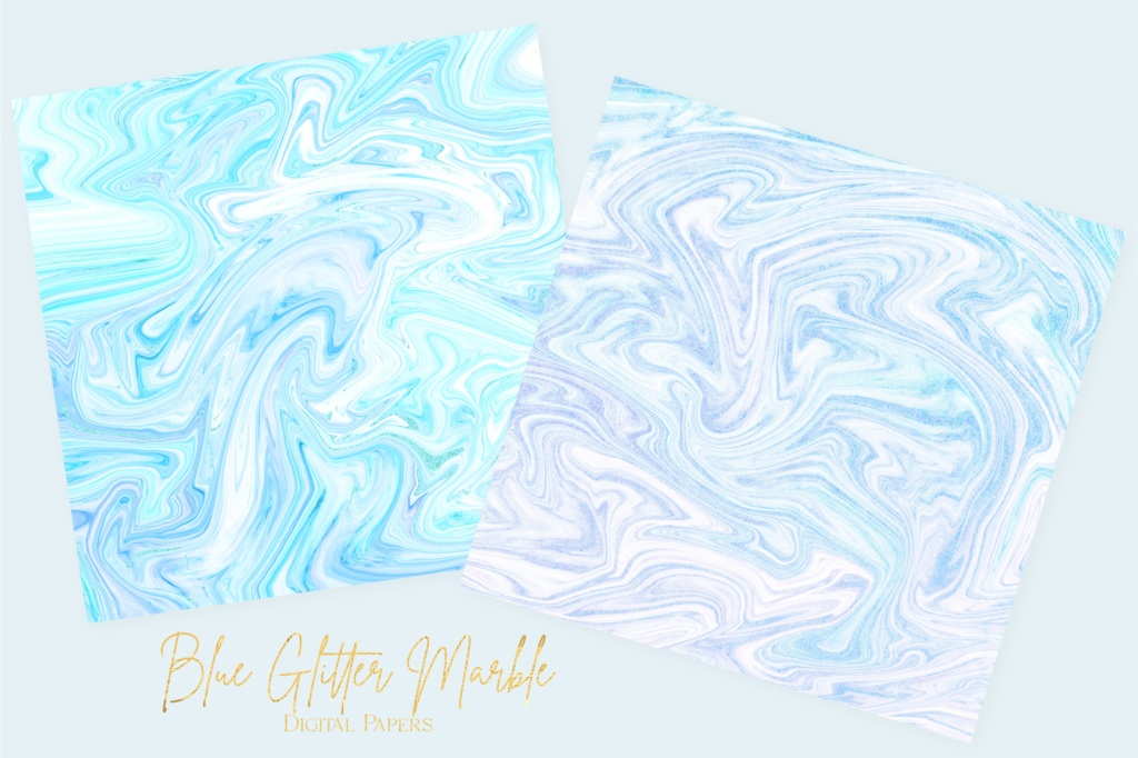 青のキラキラマーブル背景素材