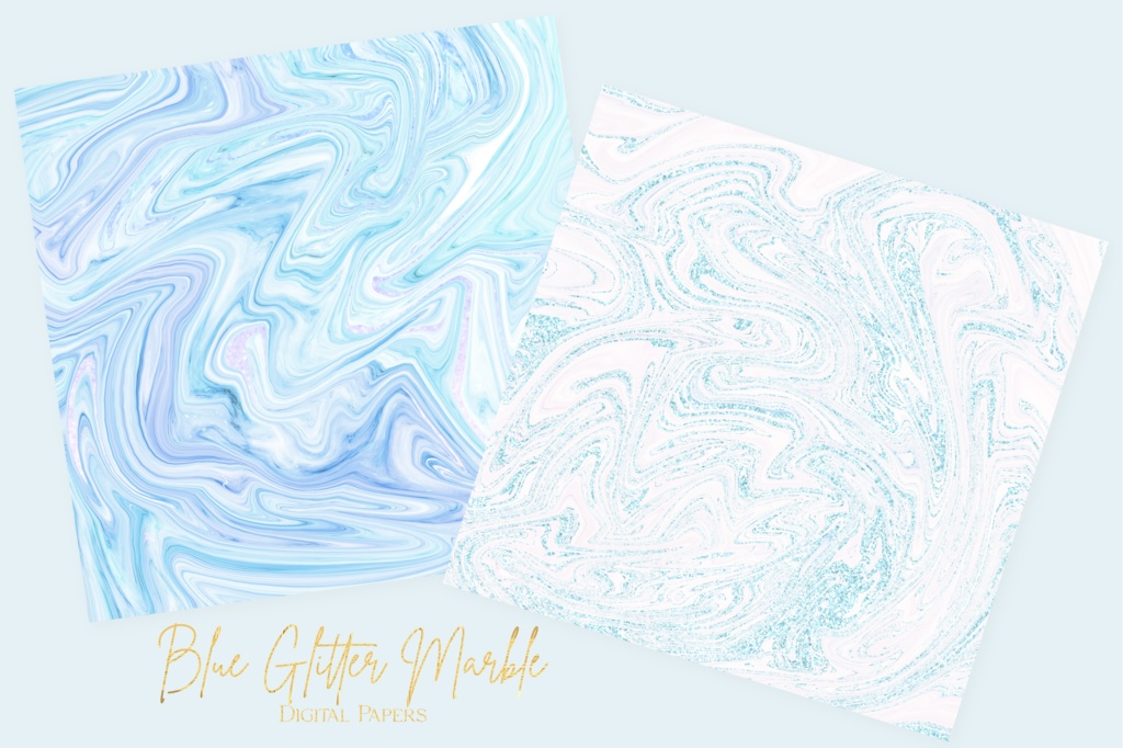 青のキラキラマーブル背景素材