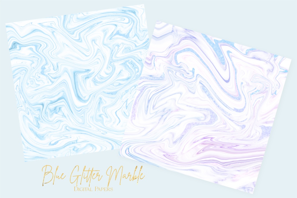 青のキラキラマーブル背景素材